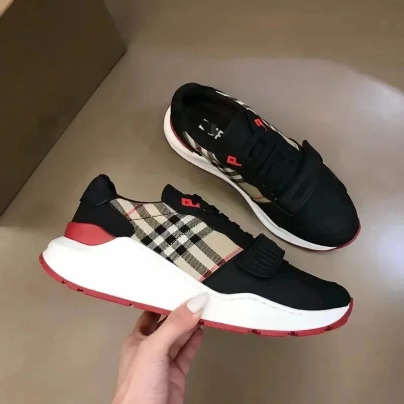 Burberry Burberry Check & Leather Sneakers Black/Beige Black - 1