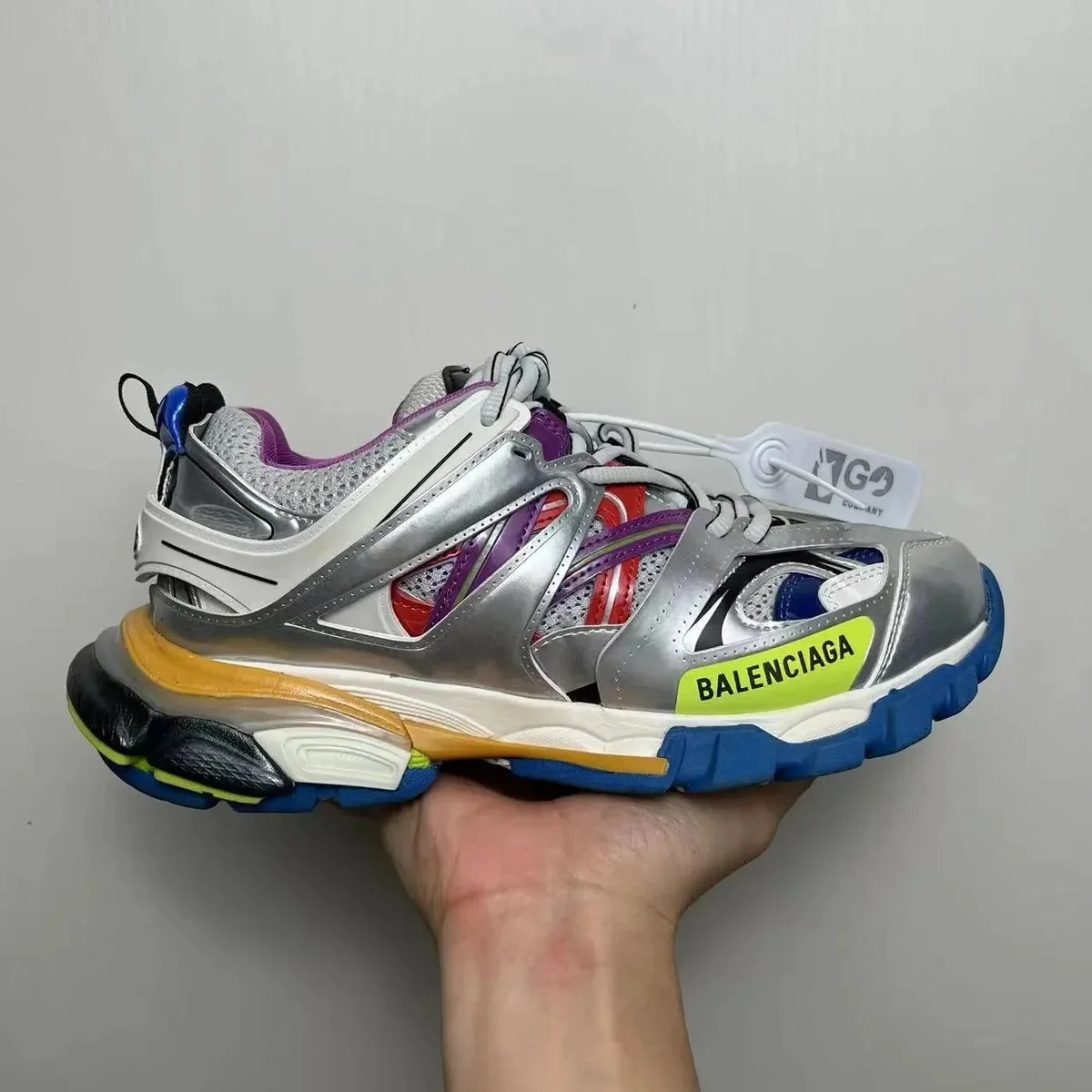 Balenciaga Track.3.0 Silver/Neon Green Sneakers