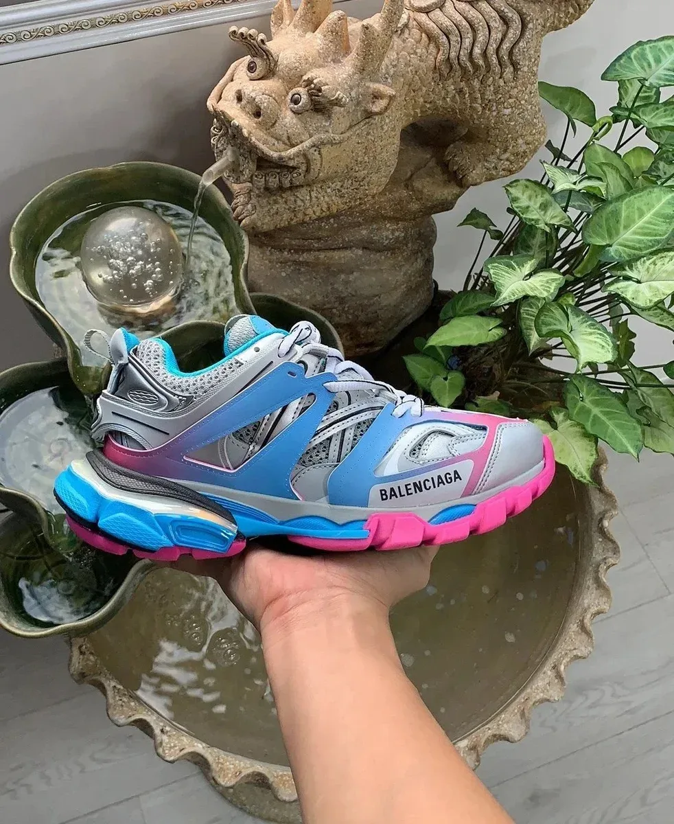 Balenciaga Track.3.0 Triple S Blue/Pink/Silver Sneakers