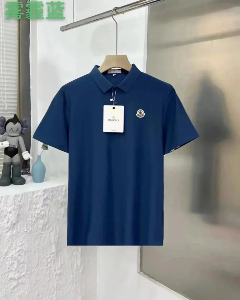 Moncler Polo Shirt in Mist Blue T-Shirt