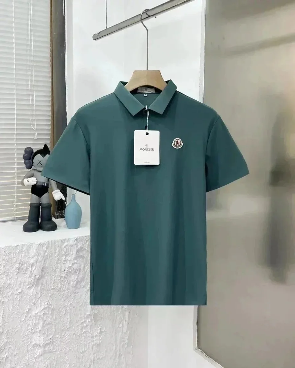 Moncler Polo Shirt Green Solid T-Shirt
