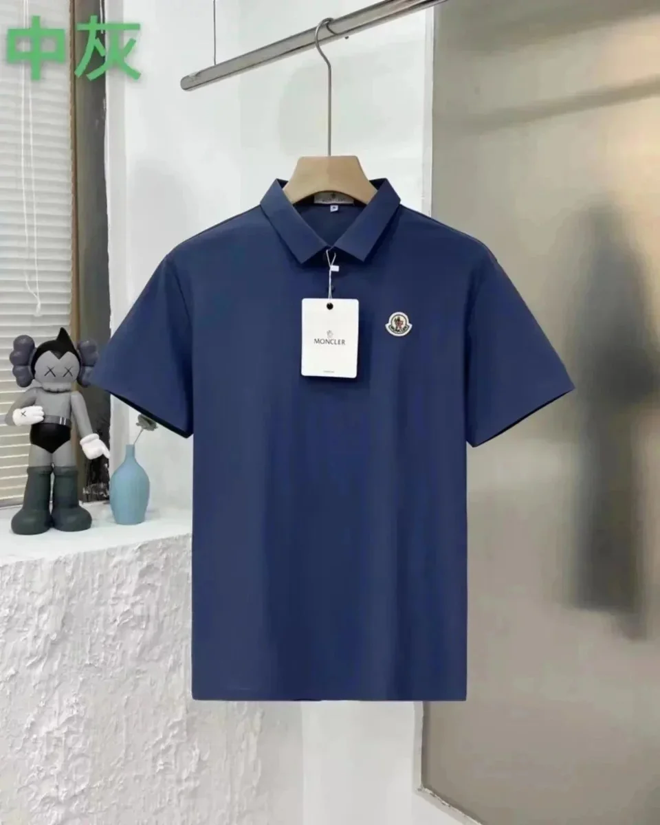 Moncler Polo Shirt Mid Grey T-Shirt
