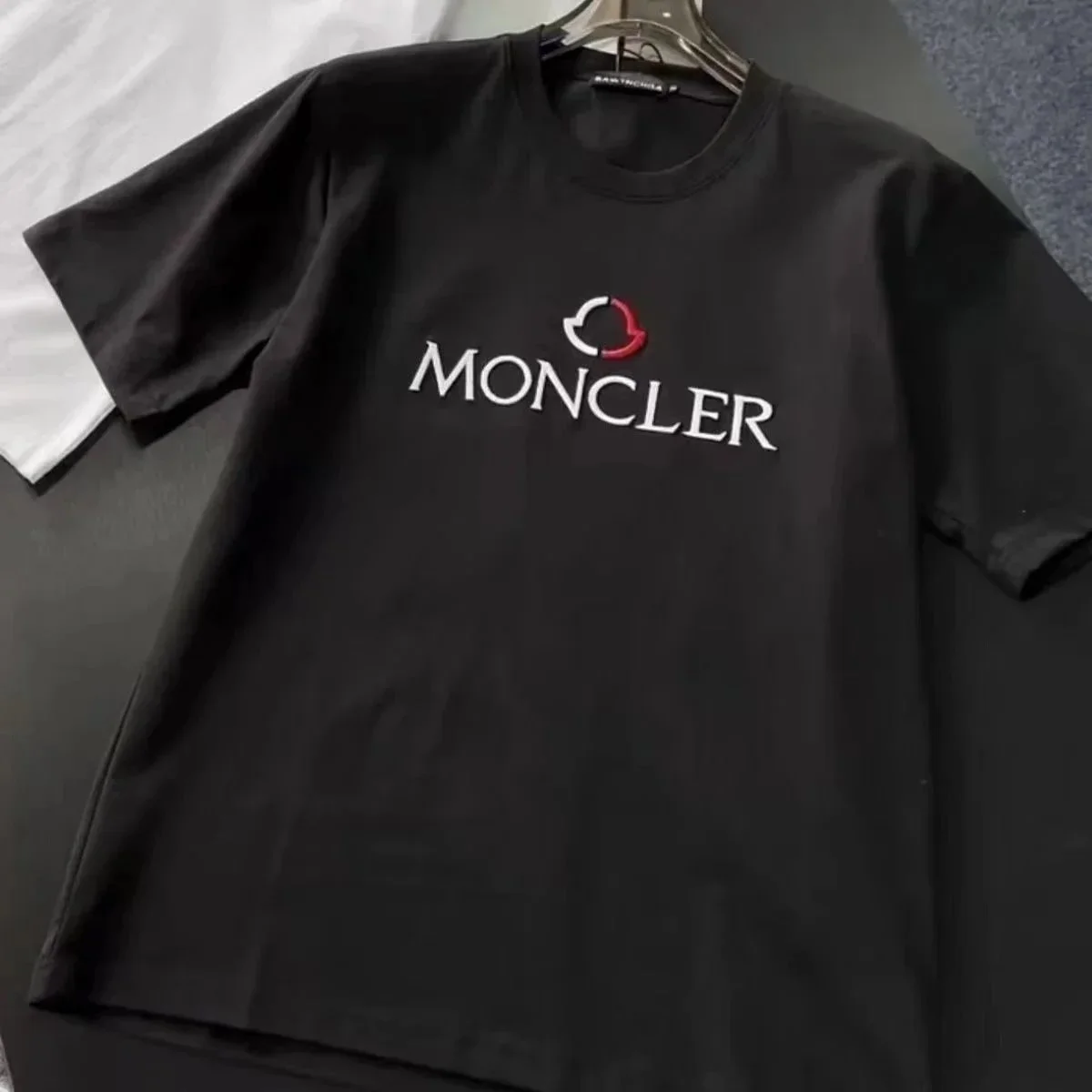 Moncler Black Embroidered Logo T-Shirt