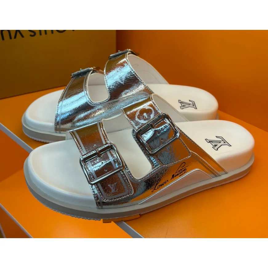 Louis Vuitton Tabi Silver Buckle Sandals