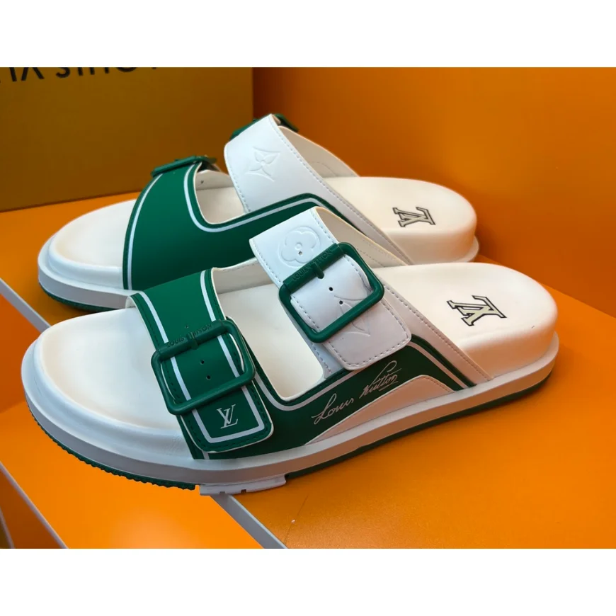 Louis Vuitton LV Trainer Green/White Sandals