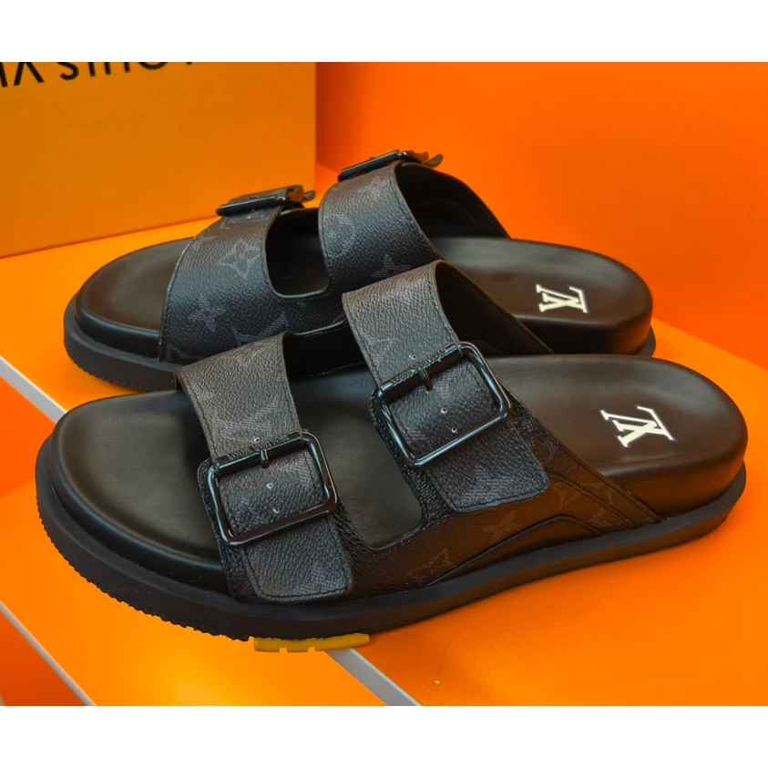 Louis Vuitton Tabi Monogram Buckle Sandals Black