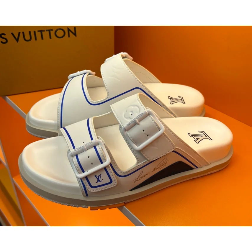 Louis Vuitton Tabi White Blue Sandals
