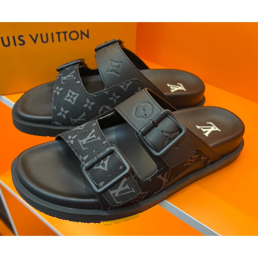 Louis Vuitton Tabi Black Monogram Sandals