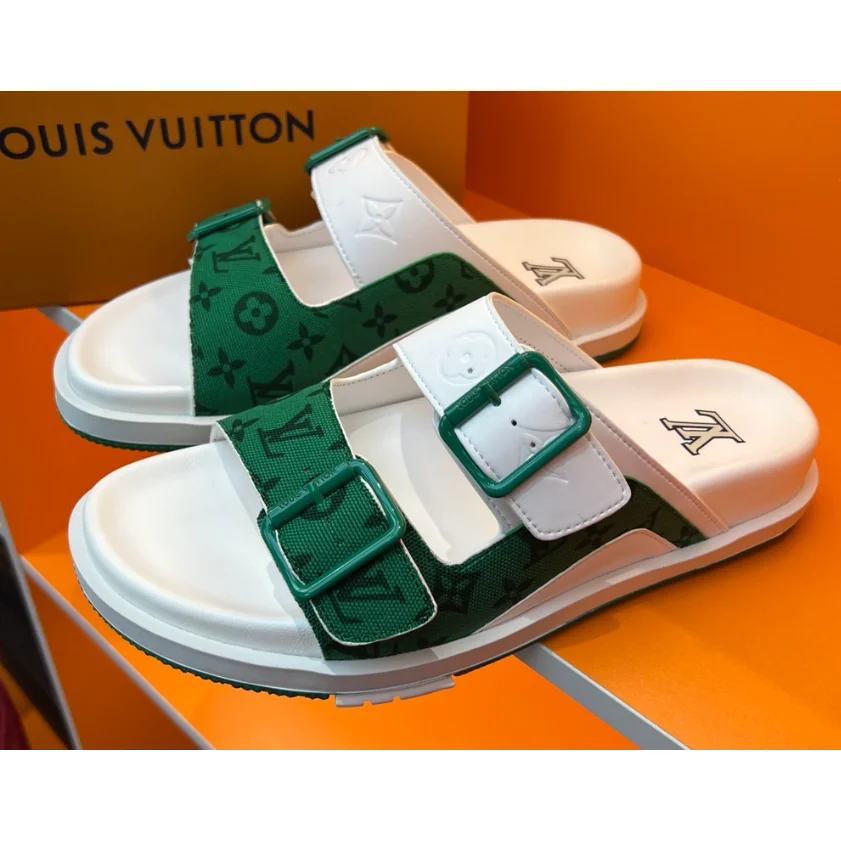 Louis Vuitton LV Trainer Green & White Sandals