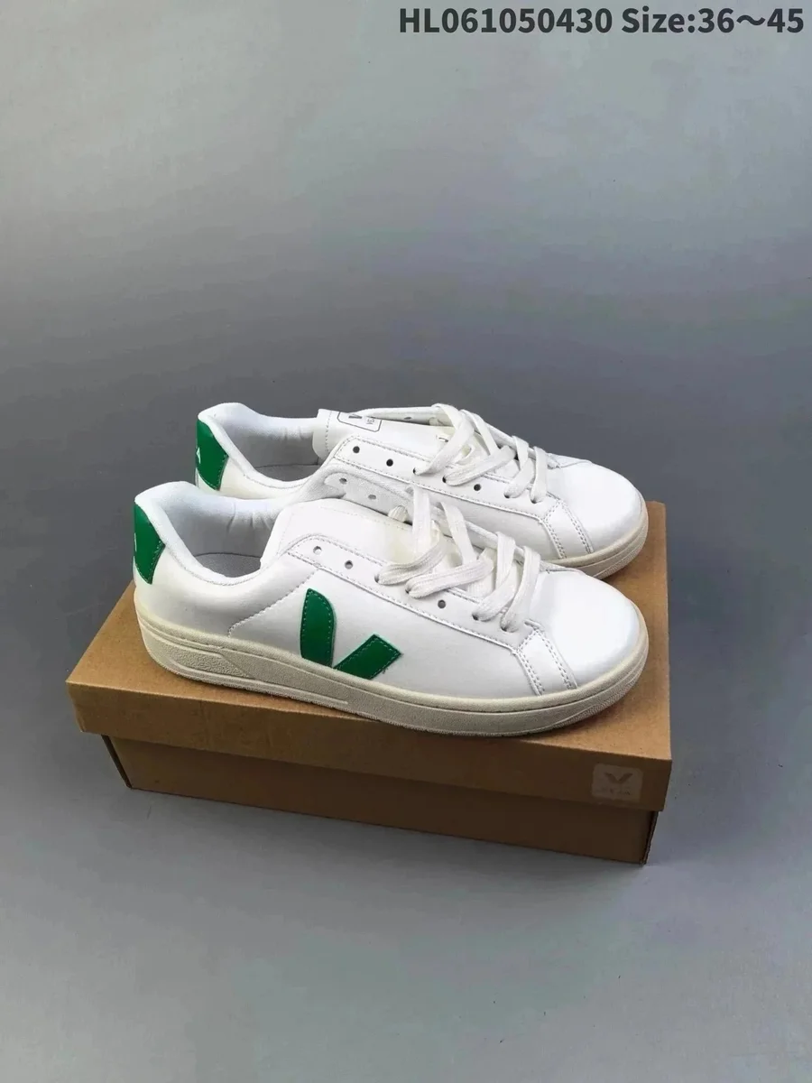 Veja V Logo White Green Sneakers