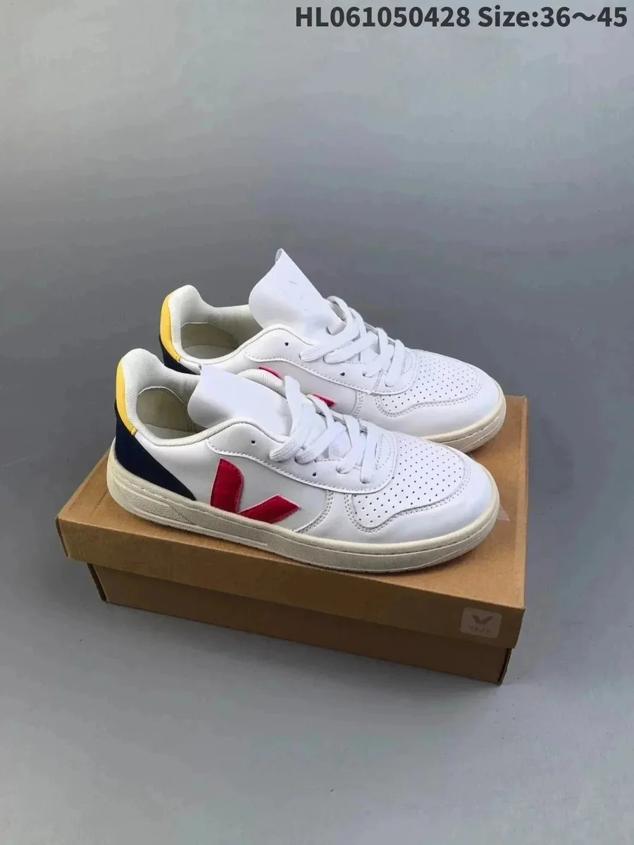 Veja V-10 White Red Yellow Sneakers