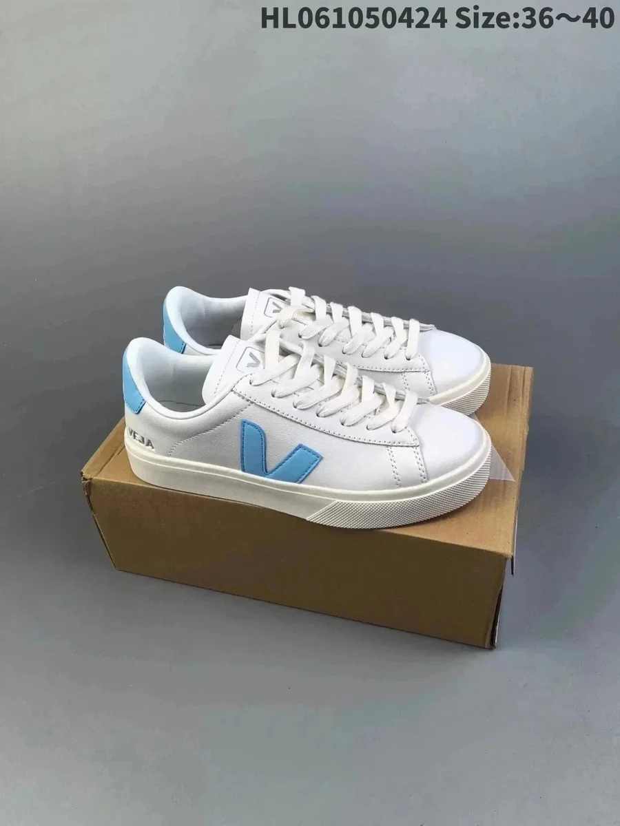 Veja V-10 White/Light Blue Sneakers