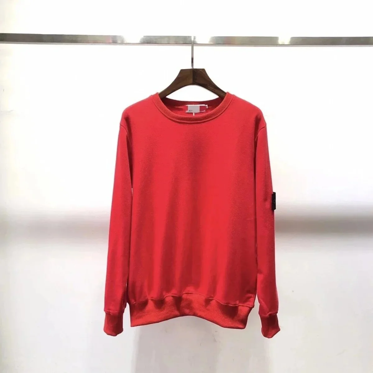 Red Solid Cotton Sweatshirt