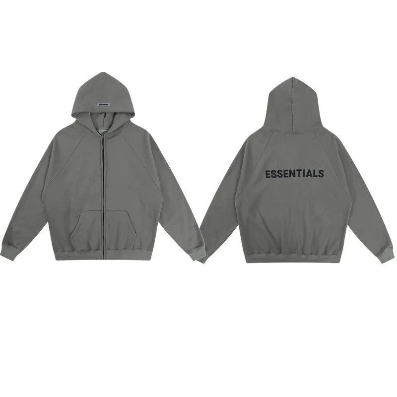 Fear of God Essentials Grey Zip Hoodie