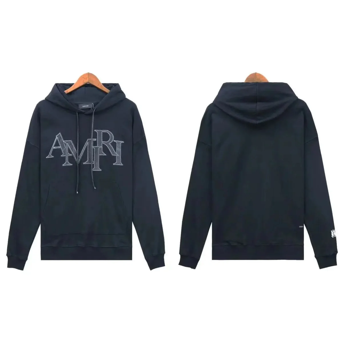 Amiri AMRI Hoodie Black Solid Sweatshirt