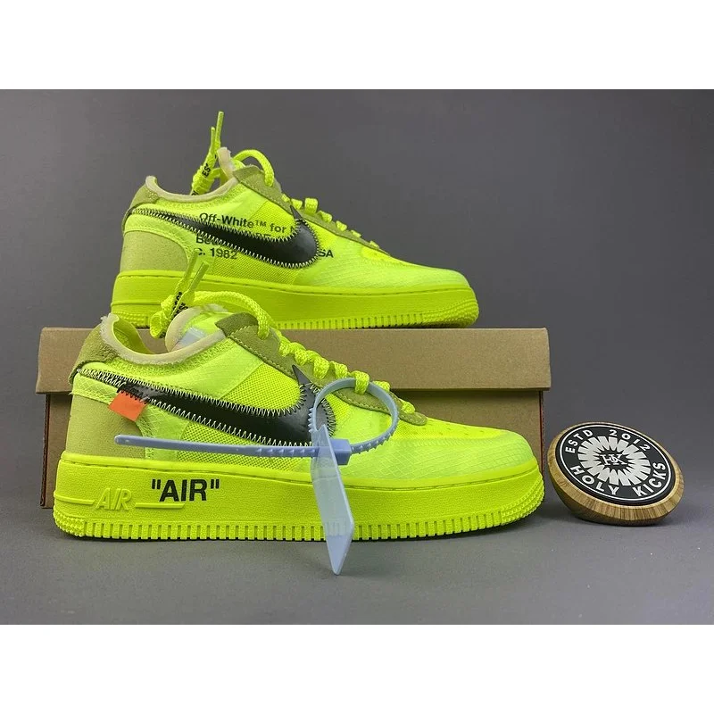 Off-White x Nike Air Force 1 Volt Green Sneakers