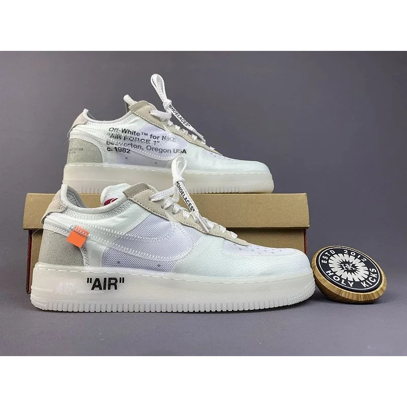 Off-White x Nike Air Force 1 Sail/Black Sneakers