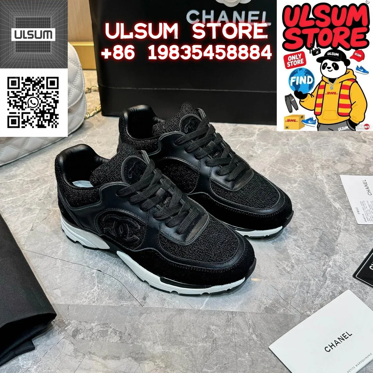 Chanel Runners Black Leather Sneakers
