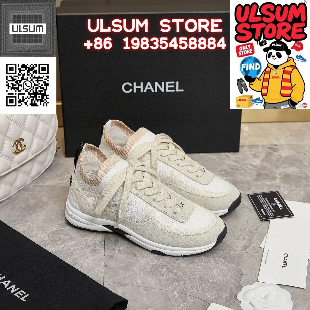 Chanel Runners White Leather Sneakers