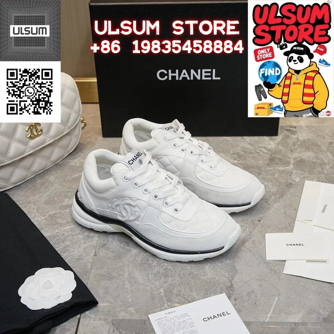 Chanel Runners White Leather Sneakers