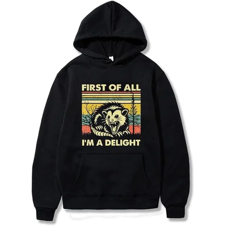 Black 'First of All I'm a Delight' Graphic Hoodie