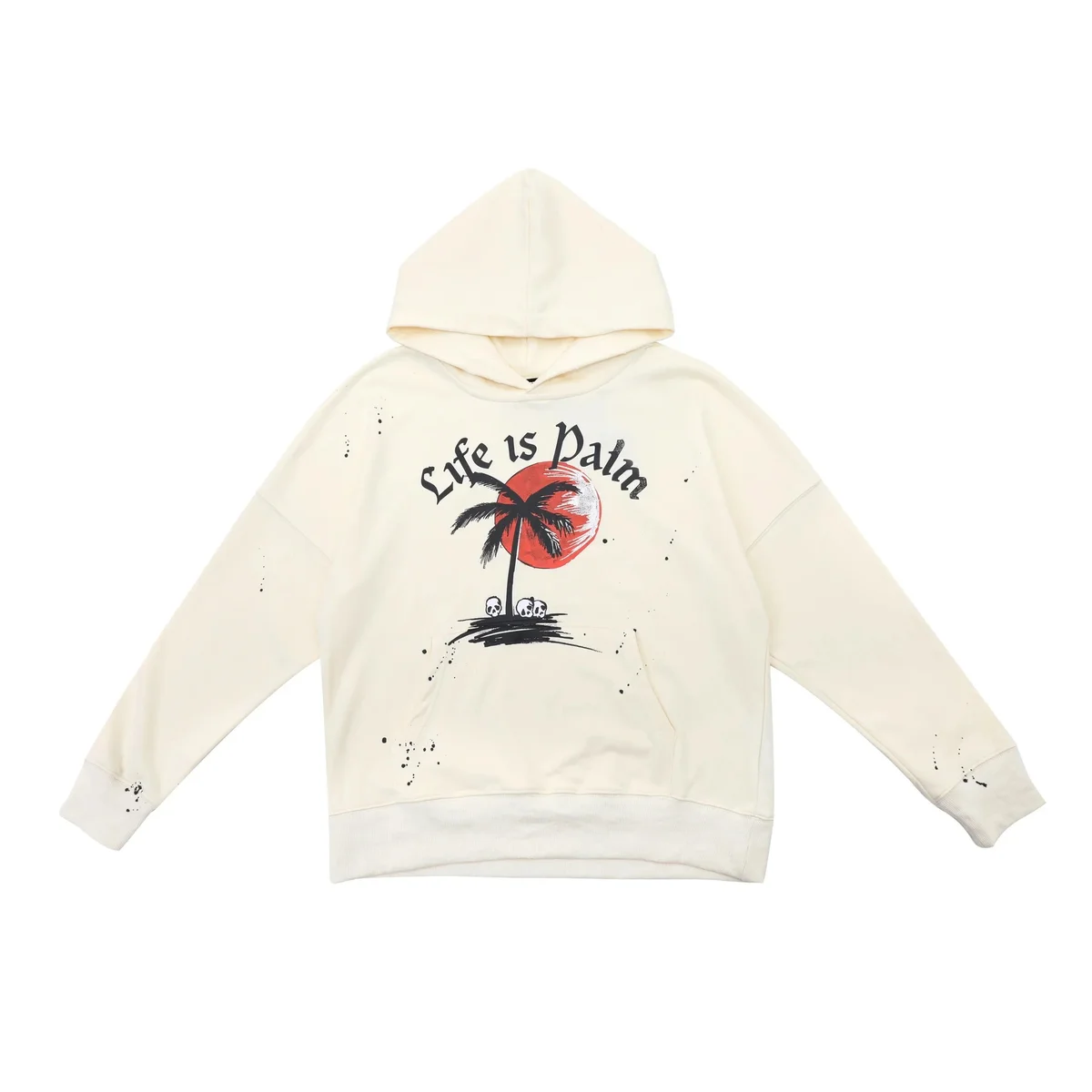 Palm Angels Life is Palm Cream Hoodie
