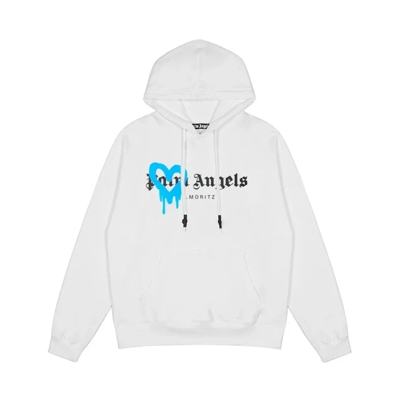 Palm Angels White Heart Logo Hoodie
