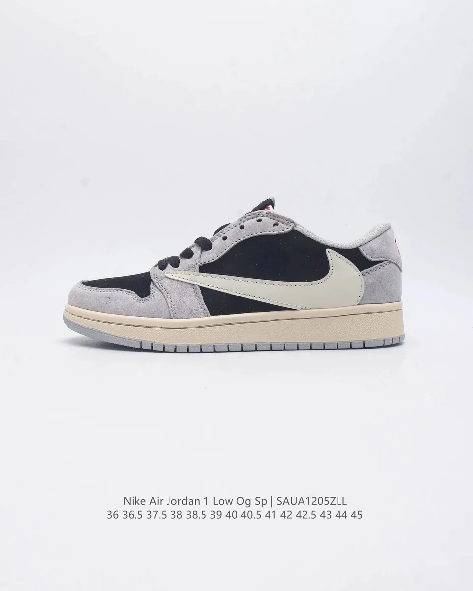 Nike Air Jordan 1 Low Black & Grey Sneakers