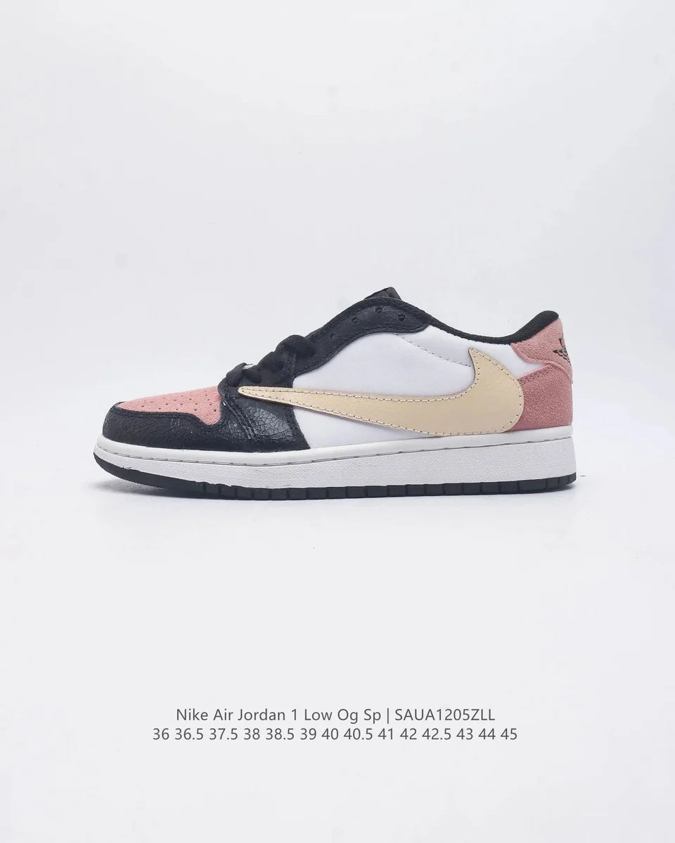 Nike Air Jordan 1 Low Pink Black White Sneakers