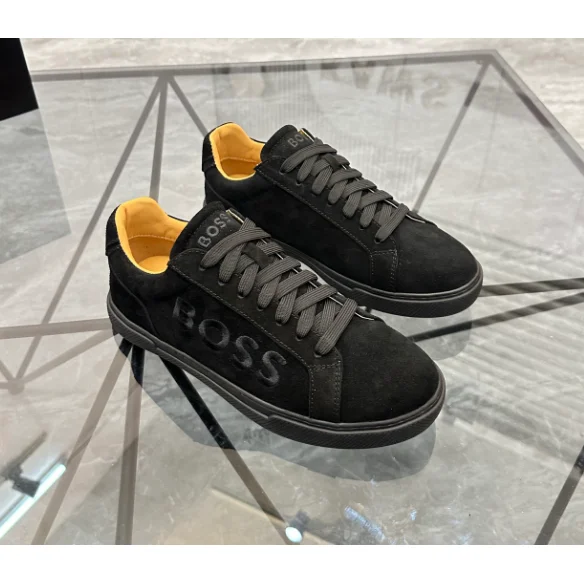 Hugo Boss Black Suede Low-Top Sneakers