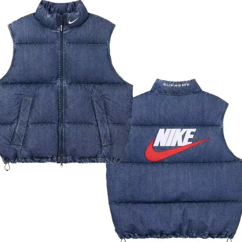 Nike Supreme Denim Puffer Vest D426 N马甲 蓝色