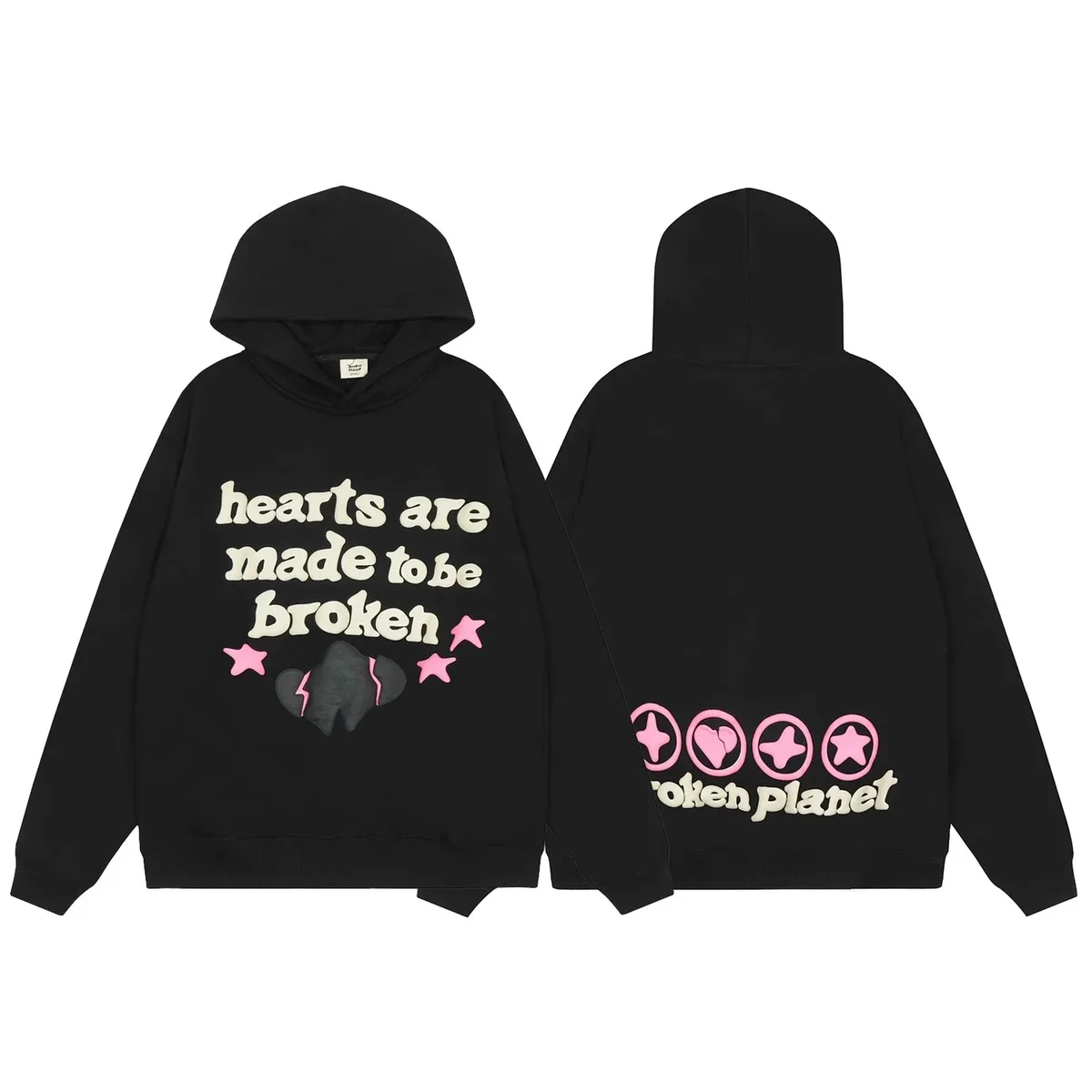 Broken Planet Hearts Are Made to Be Broken Hoodie Black