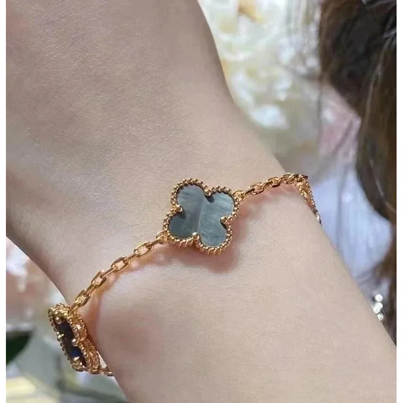 Van Cleef & Arpels Alhambra Rose Gold Grey Mother-of-Pearl Bracelet