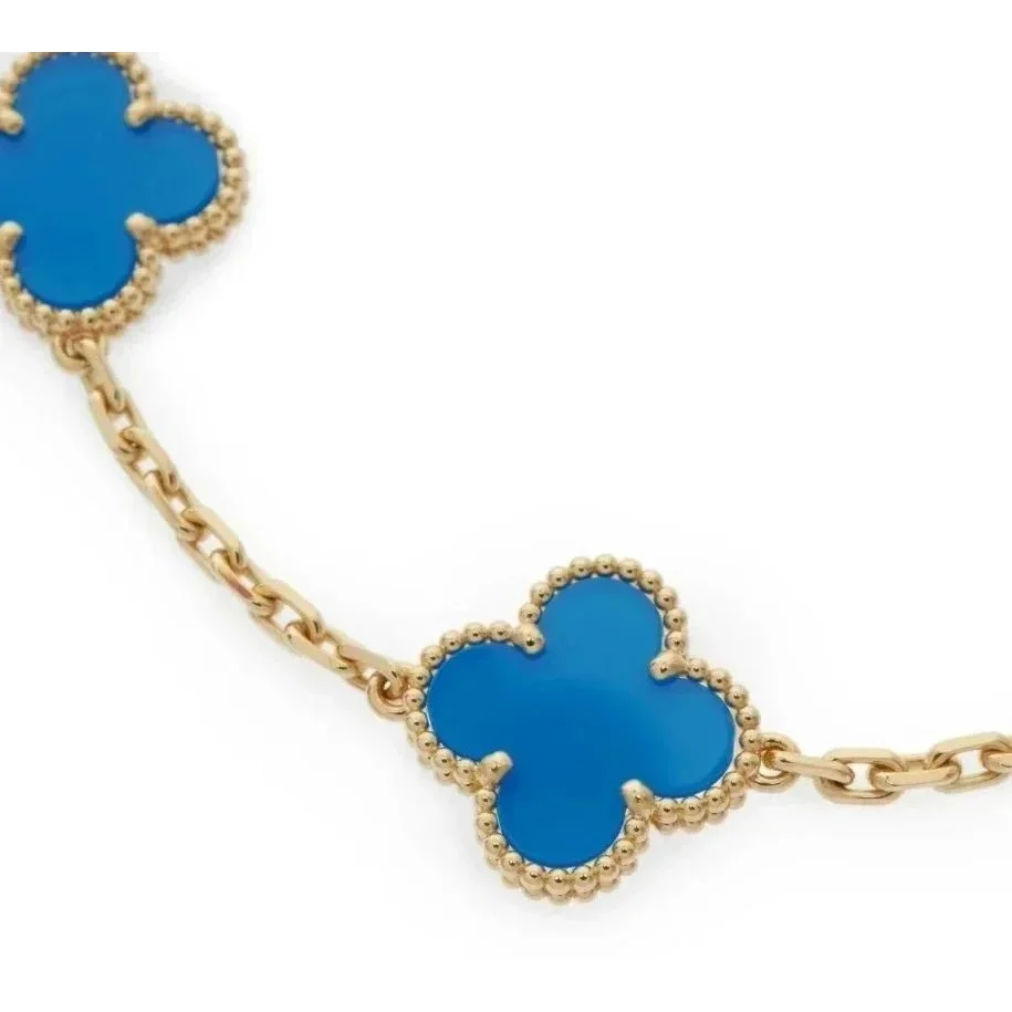 Van Cleef & Arpels Alhambra Rose Gold Blue Lapis Lazuli Bracelet