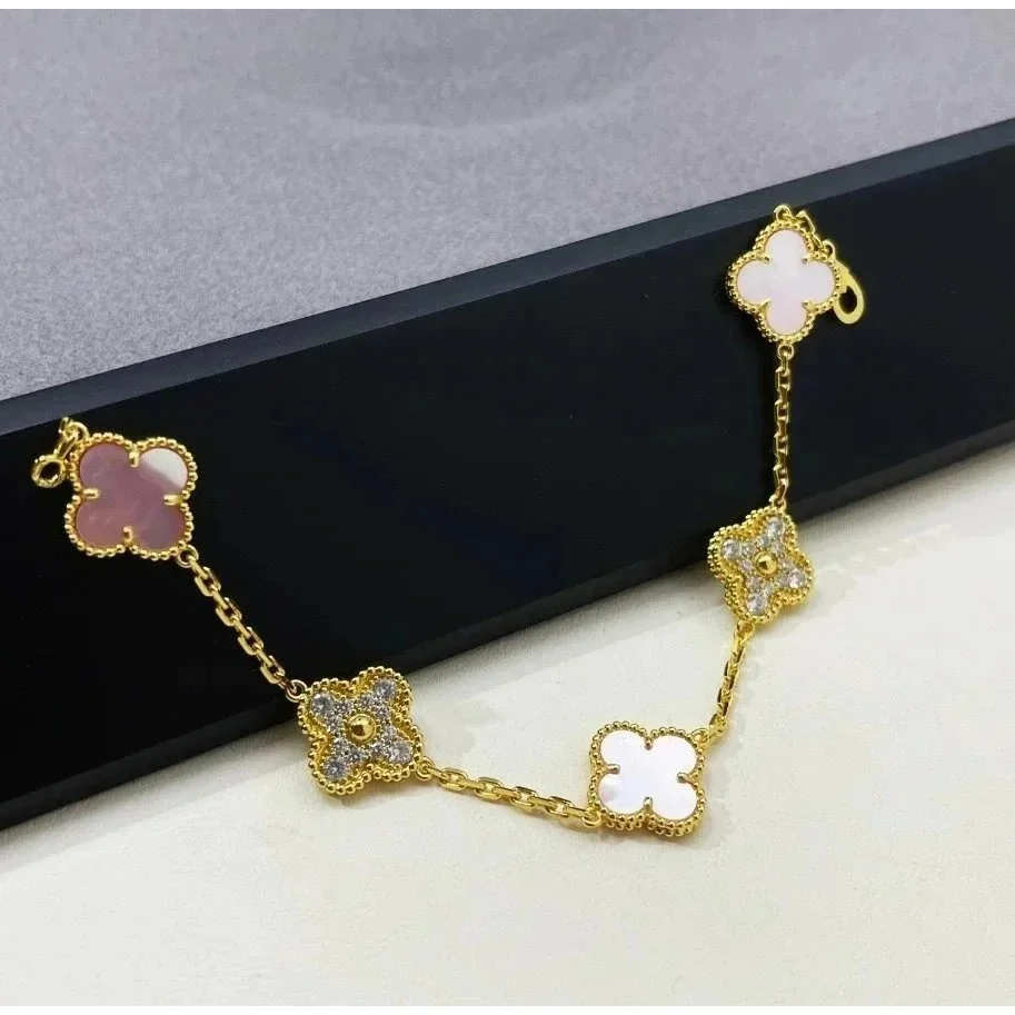Van Cleef & Arpels Alhambra Gold Pink Beige Bracelet