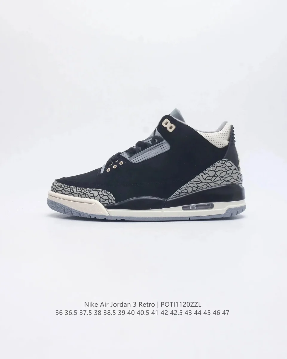 Nike Air Jordan 3 Retro Black Cement Sneakers