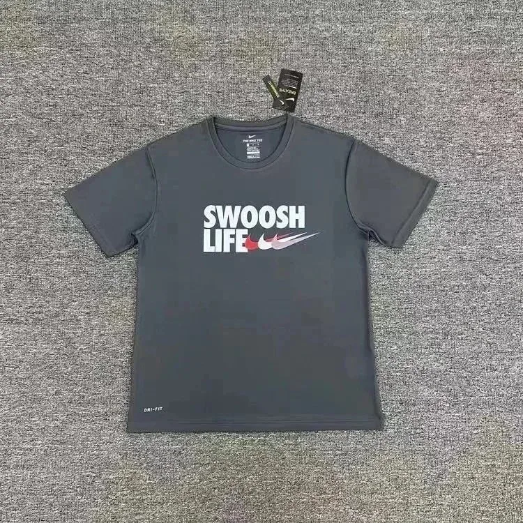 Nike Swoosh Life Graphic T-Shirt Dark Grey