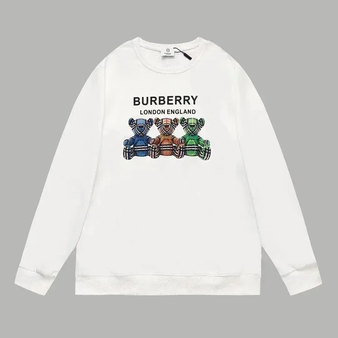 Burberry White Bear Print Sweatshirt