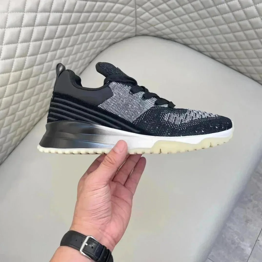 Other Unisex Black & Grey Knit Sneakers Black - 1