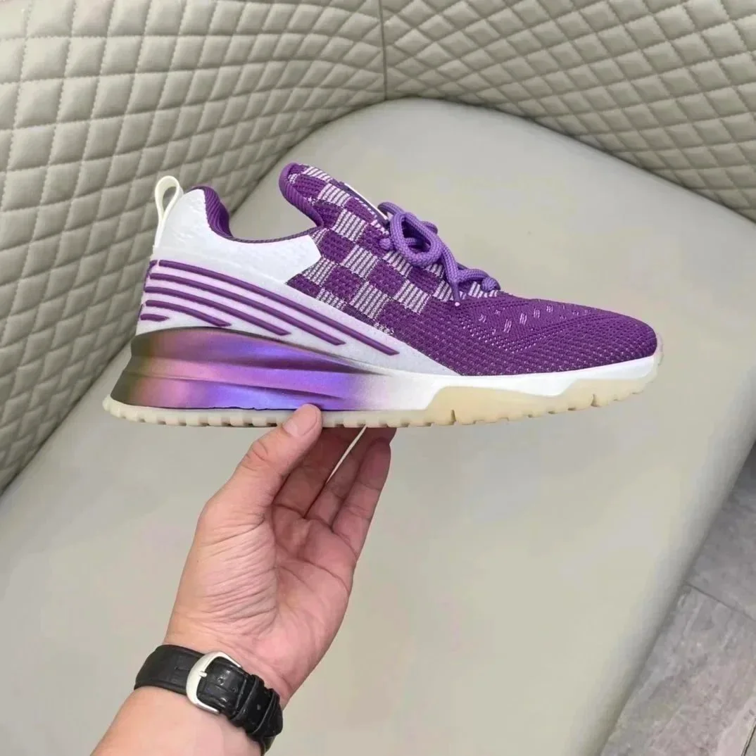 Purple Gradient Knit Sneakers