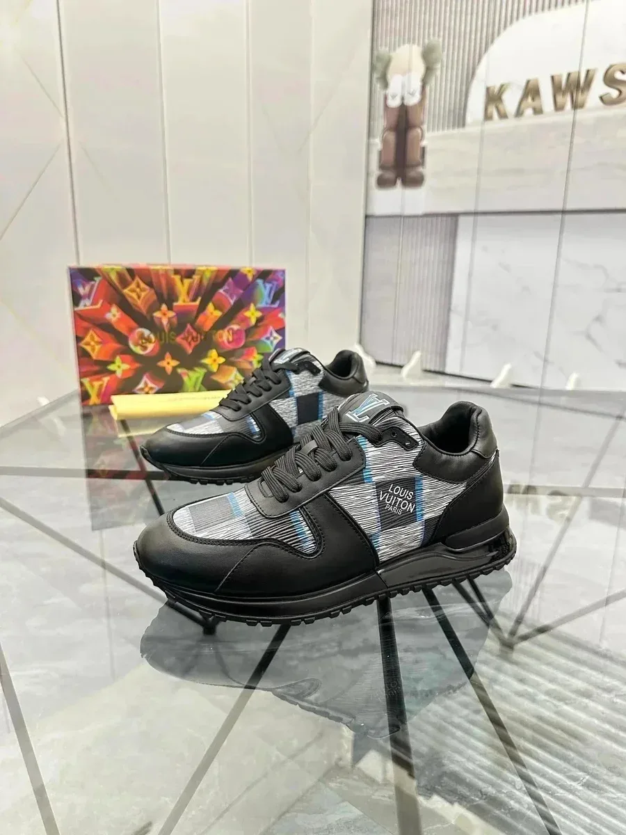 Louis Vuitton LV Trainer Black & Grey Plaid Sneakers
