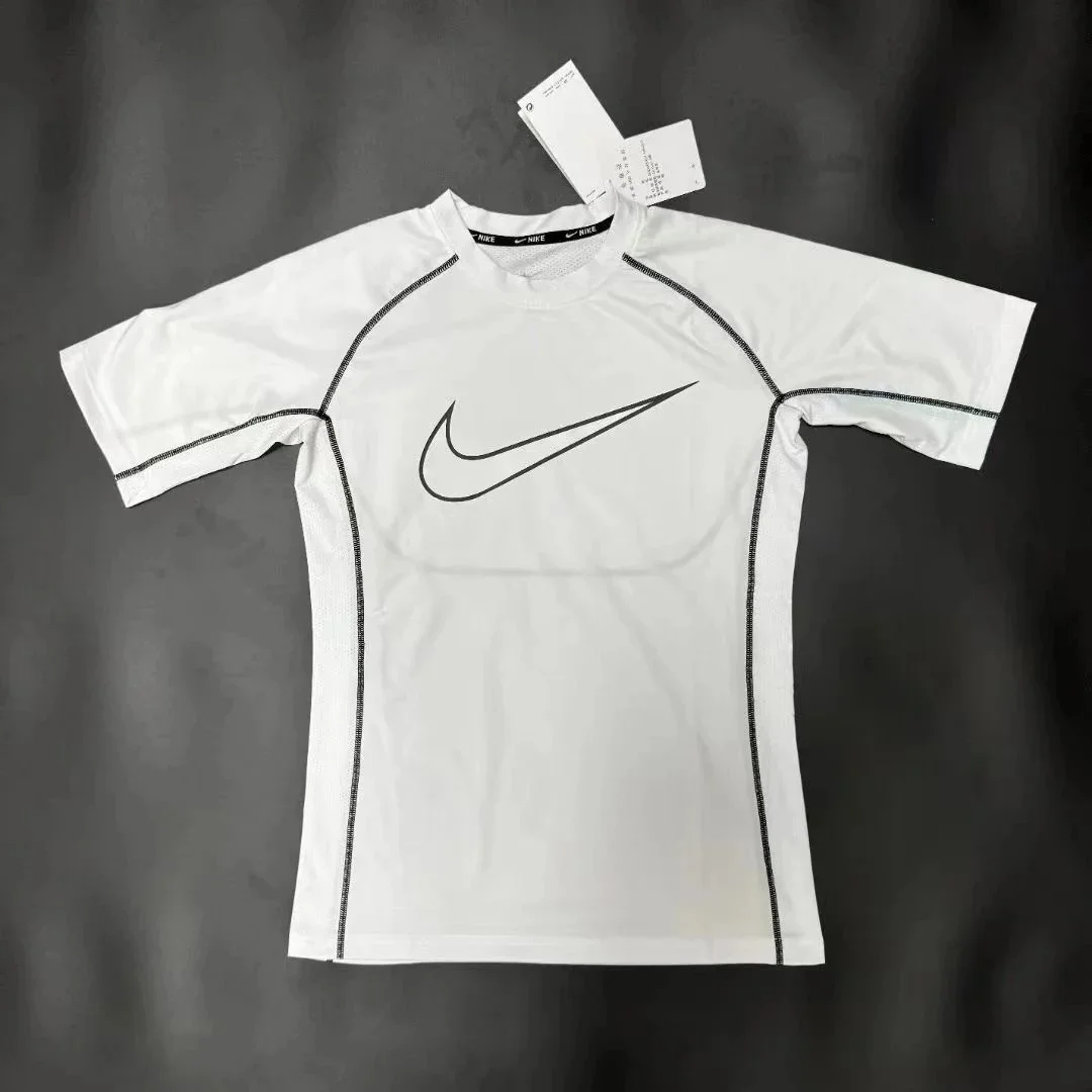 Nike White Swoosh Short Sleeve Top
