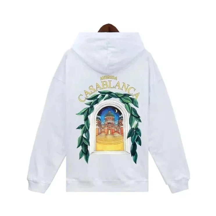 White 'Casablanca' Hoodie with Arch Print