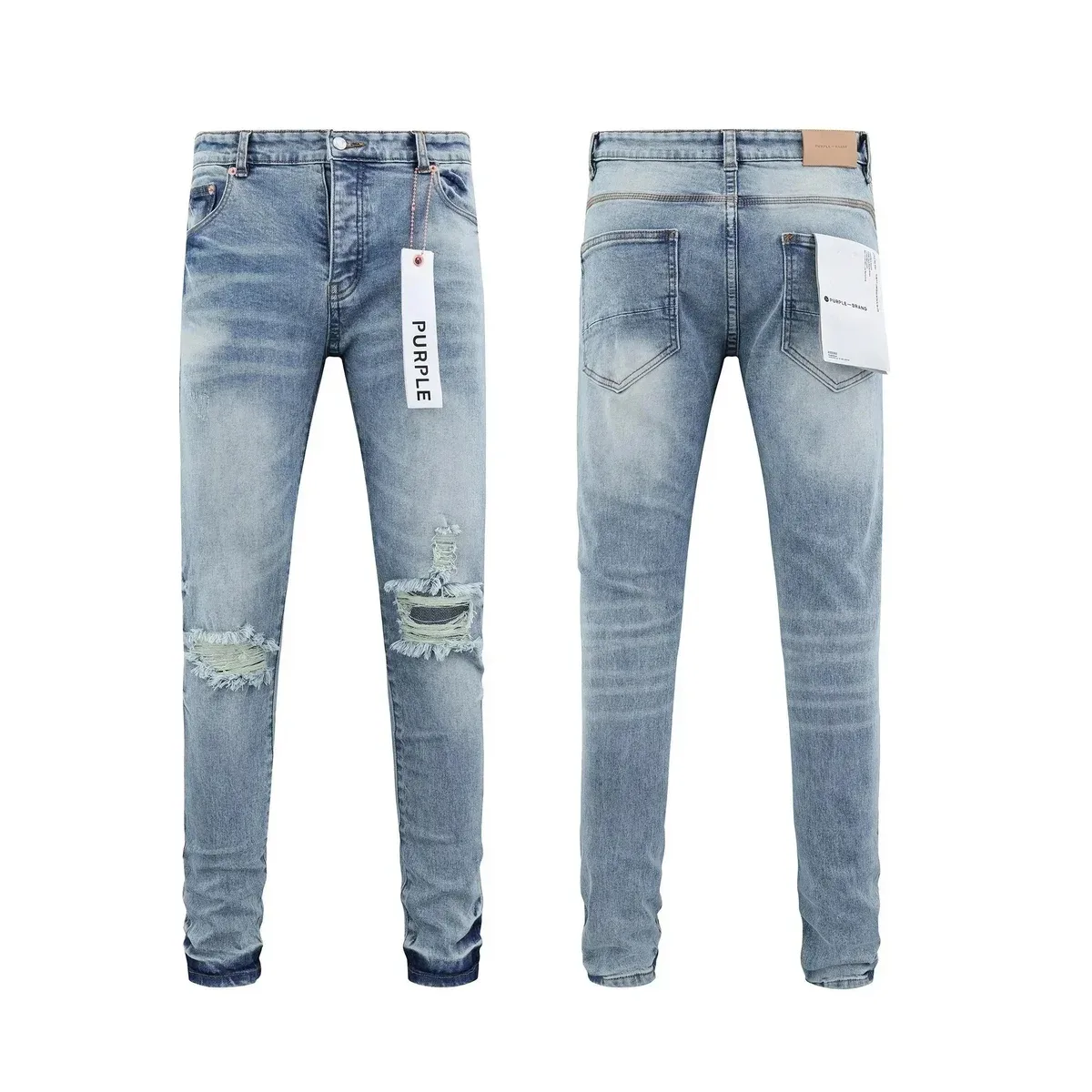Purple Brand Distressed Light Blue Jeans
