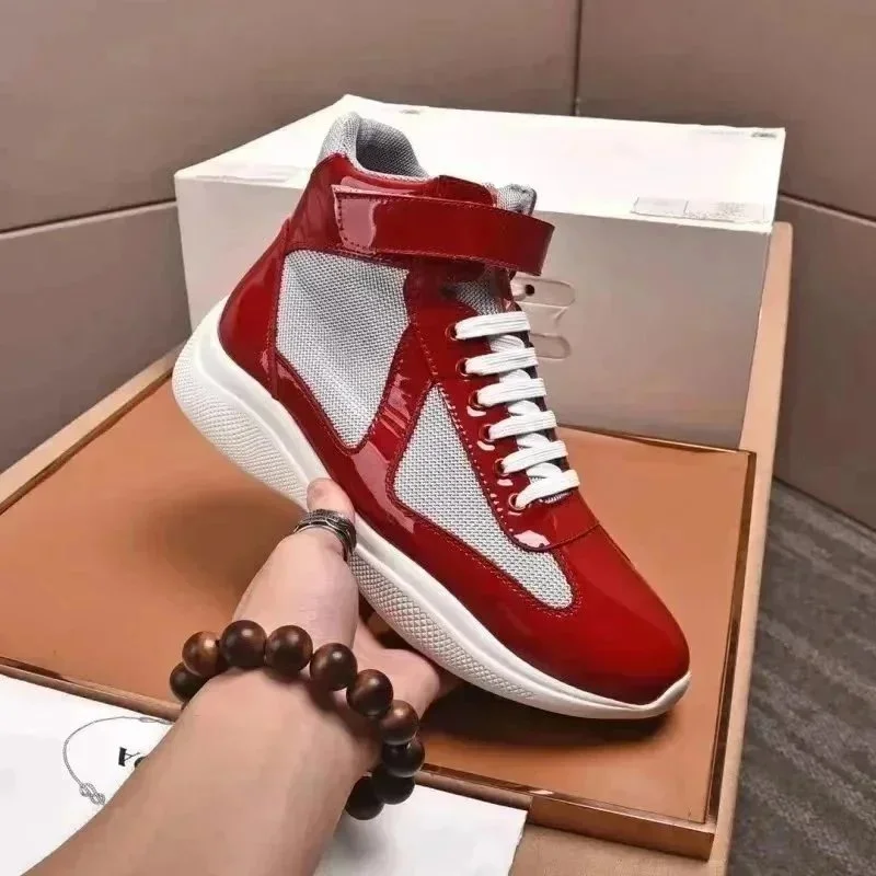 Prada Runners Red Patent Leather Sneakers