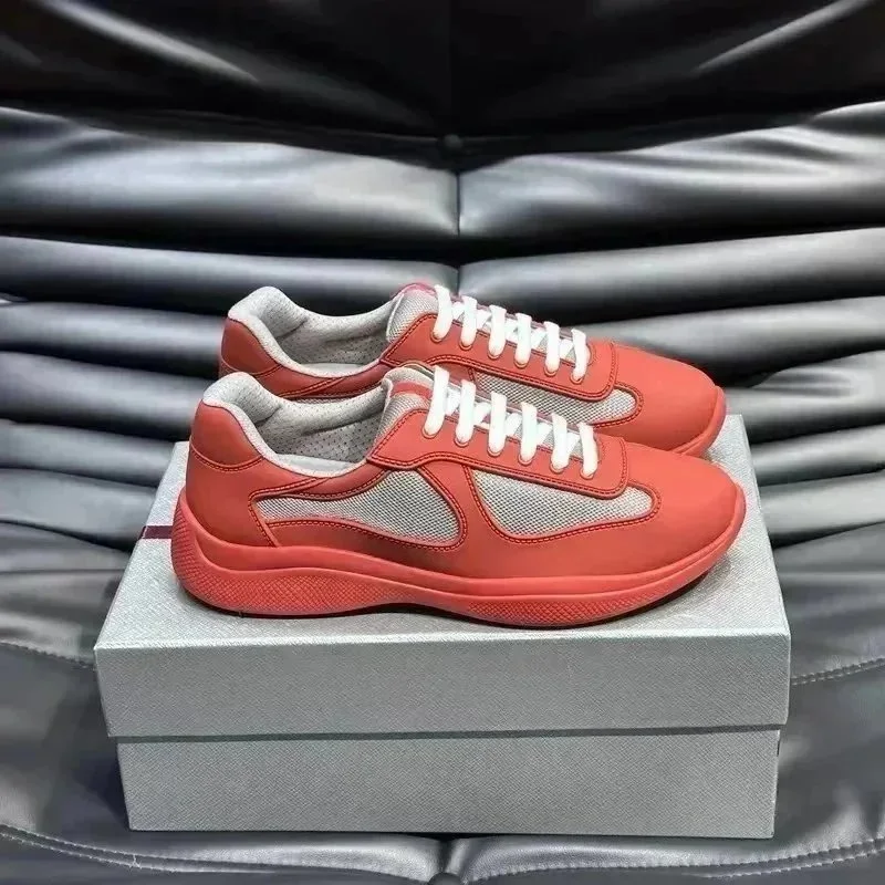 Prada Runners Coral Red Sneakers