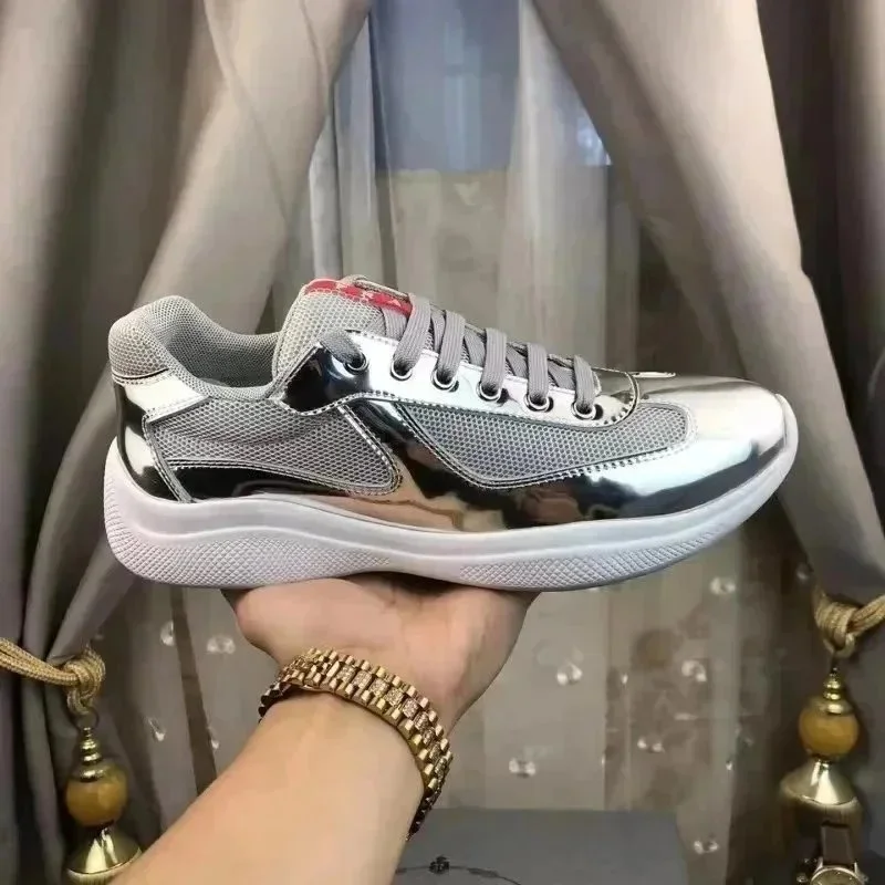 Prada Runners Silver Reflective Sneakers
