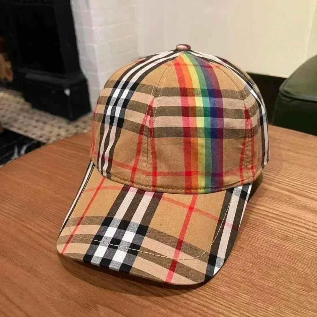 Burberry 14 Rainbow Plaid Baseball Cap