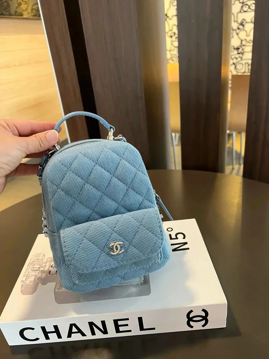 Chanel Classic Flap Mini Backpack Light Blue