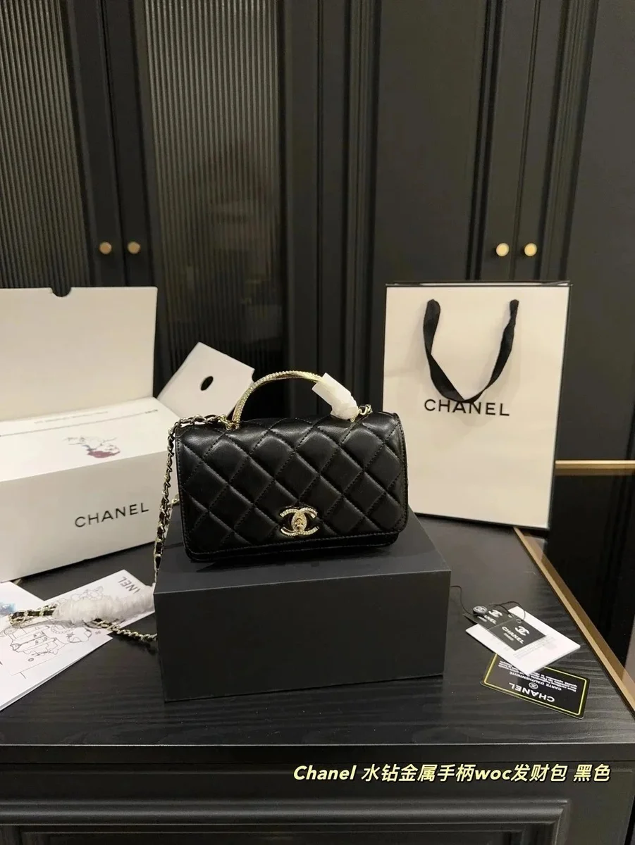 Chanel Classic Flap Black Quilted Leather WOC Bag